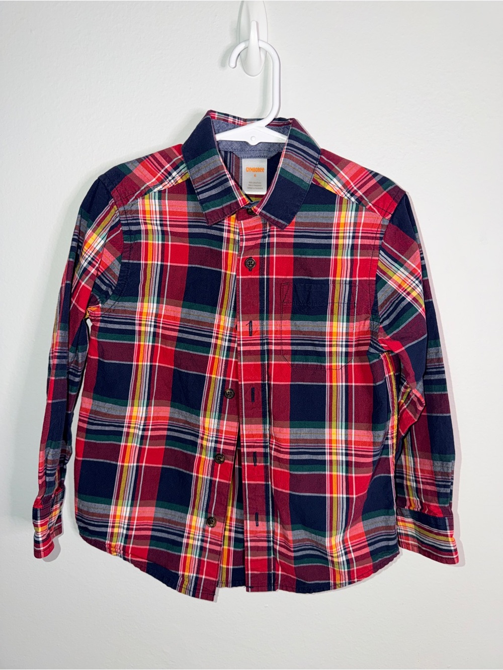 Gymboree Red and Navy Plaid Button-Down Shirt